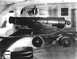 Gundeck of USS Constitution with 24 pound long gun, 1931